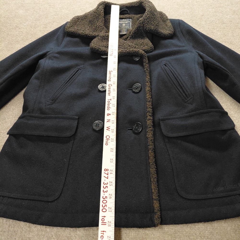 American Eagle Womens Double Breasted Pea Coat Sherpa Lined Jacket Business Y2k - Picture 8 of 12